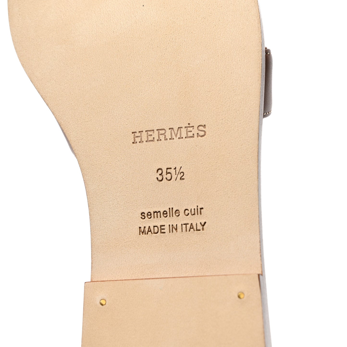Box Calfskin Oran Sandals 35.5 Gold