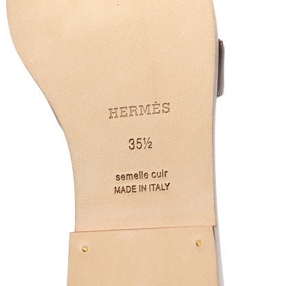 Hermes Box Calfskin Oran Sandals 35.5 Gold 8 of 9