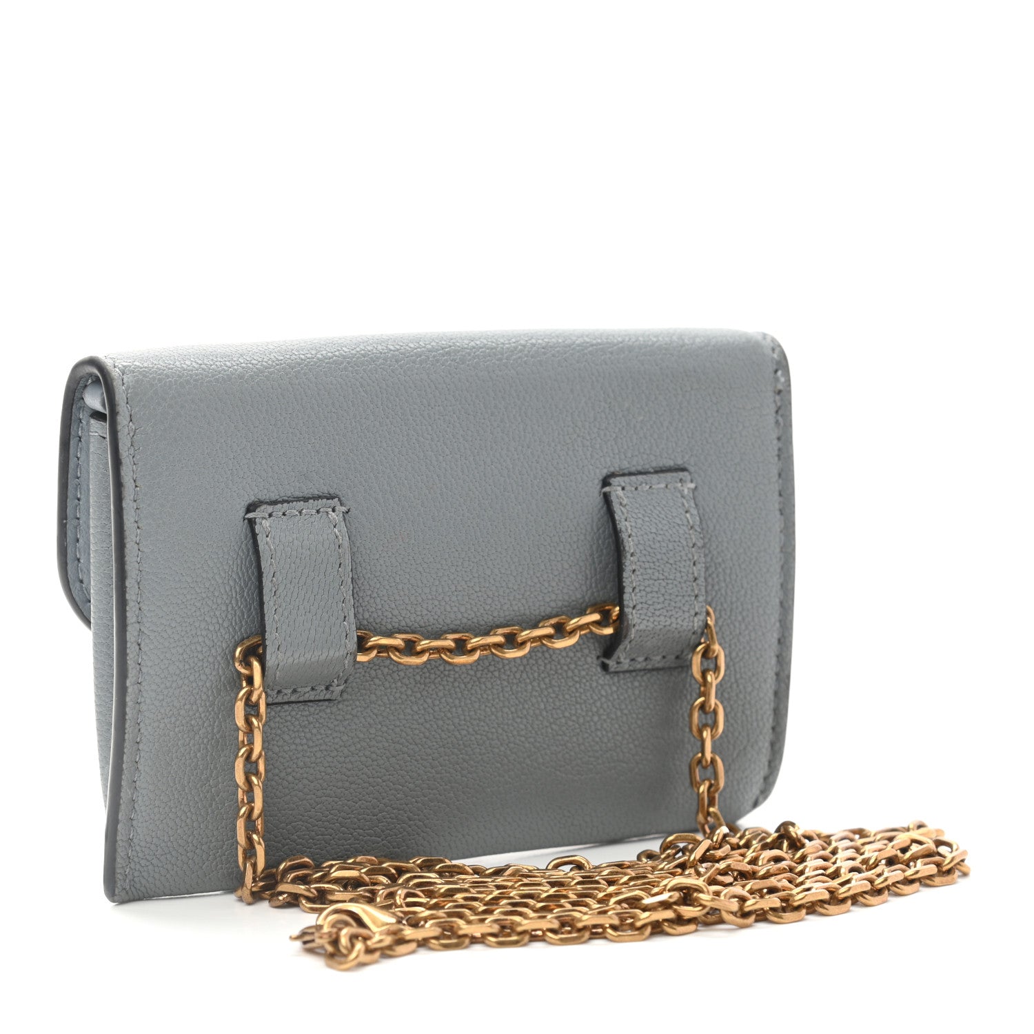 Christian Dior Goatskin Nano Saddle Chain Pouch Blue 3 of 9