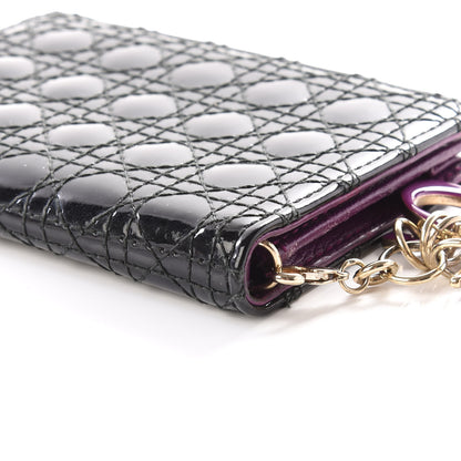 Christian Dior Patent Cannage Lady Dior Mini Wallet Black 8 of 13