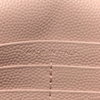 Saint Laurent Grain De Poudre Matelasse Chevron Monogram Chain Wallet Pale Pink 9 of 18