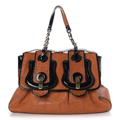 Fendi Nappa Patent Large B Bag Osso Black 1 of 14
