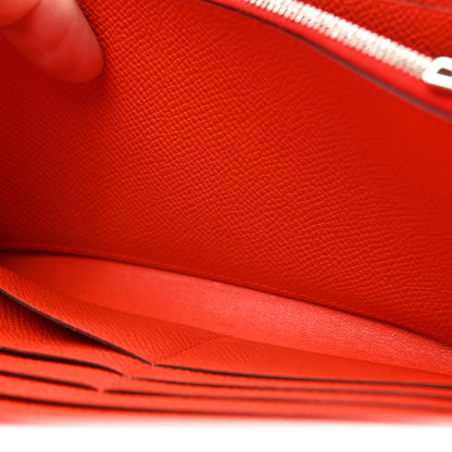 Hermes Epsom Enamel Constance Long Wallet Capucine Bleu Brighton 13 of 14