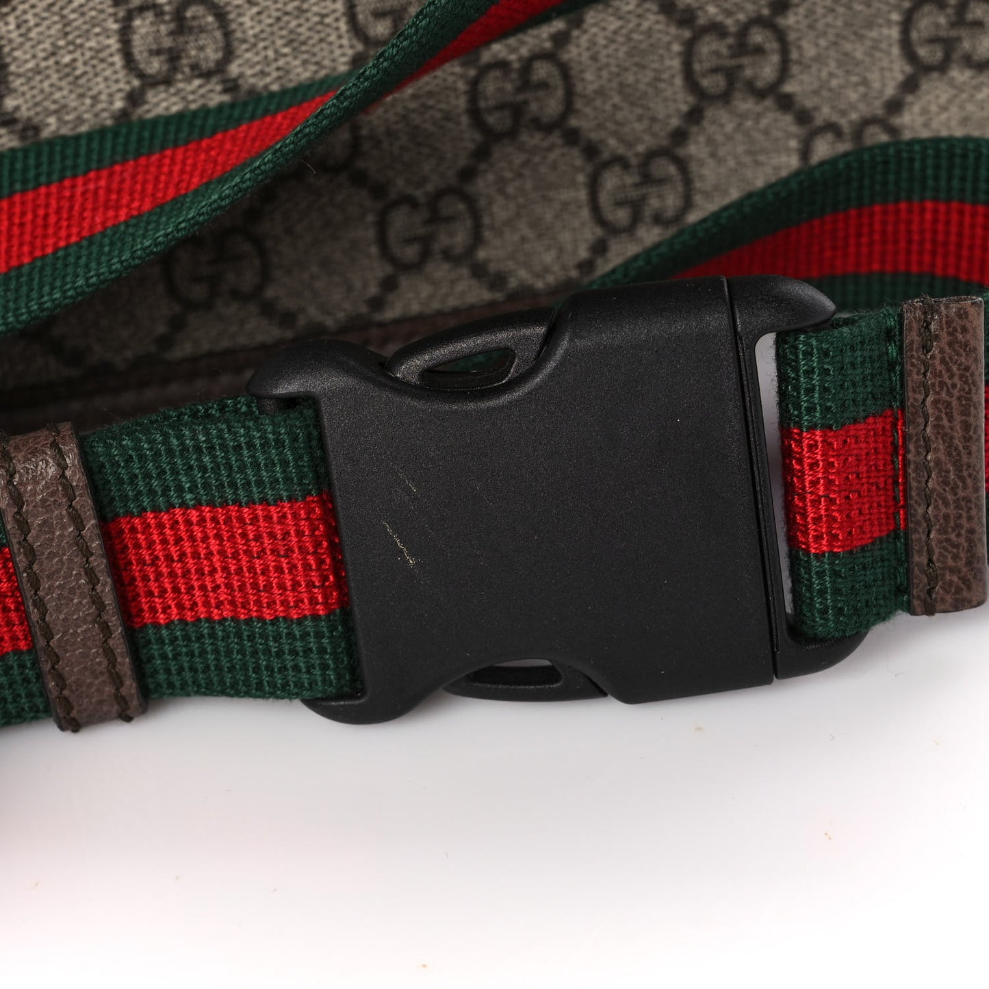 GG Supreme Monogram Neo Vintage Web Belt Bag Brown