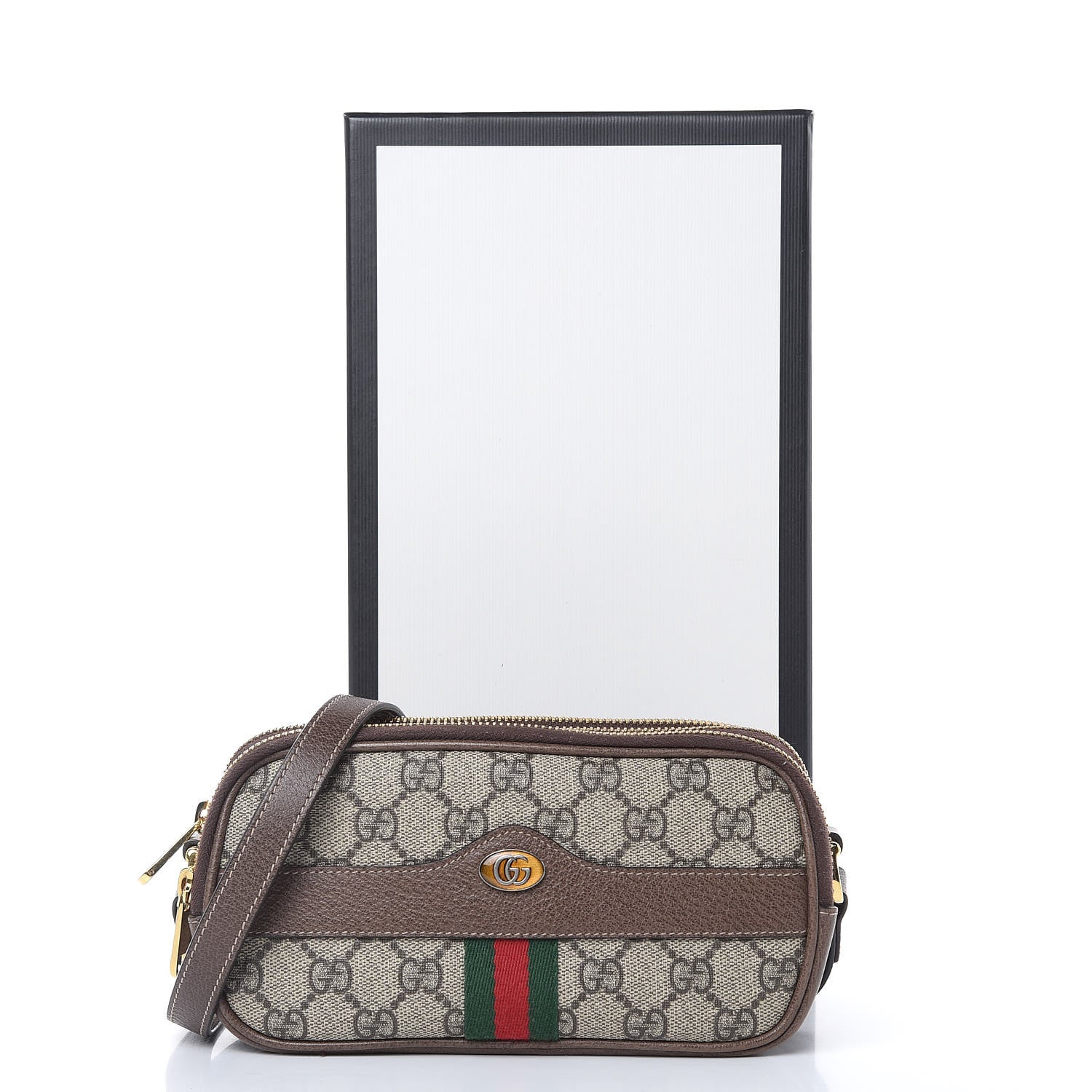Gucci GG Supreme Monogram Web Mini Ophidia GG Bag Brown 11 of 14