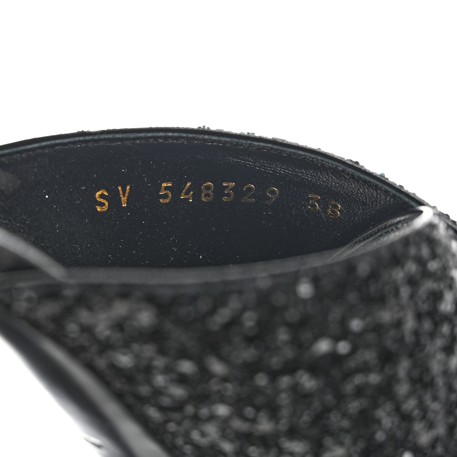 Saint Laurent Glitter LouLou 70 Mule Sandals 38 Black 6 of 9