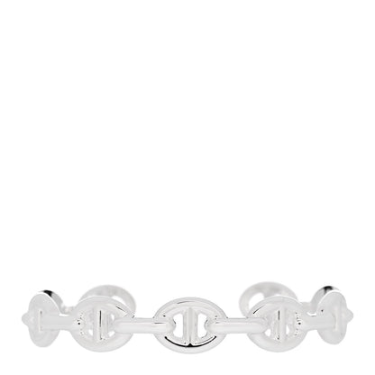Hermes Sterling Silver MM Chaine d'Ancre Enchainee Cuff Bracelet LG 1 of 5