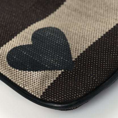 Burberry Mega Check Heart Print Peyton Crossbody Clutch Bag Black 10 of 16