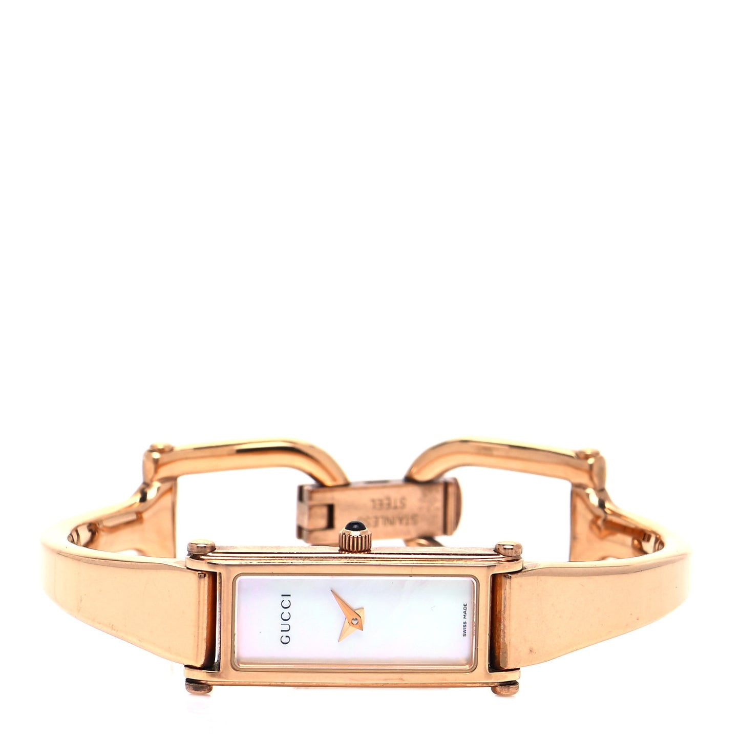 Stainless Steel Mother of Pearl 12mm 1500L Horsebit Quartz Watch