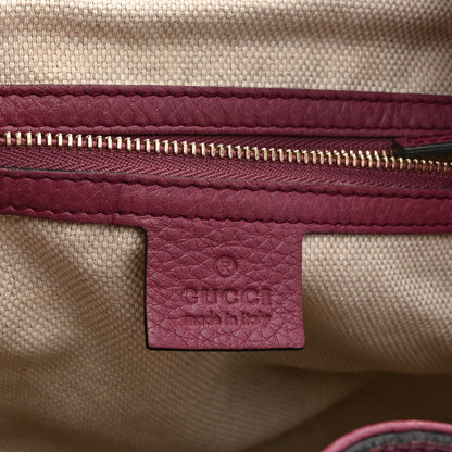 Gucci Pebbled Calfskin Small Soho Shoulder Bag Peonia Flower 6 of 11