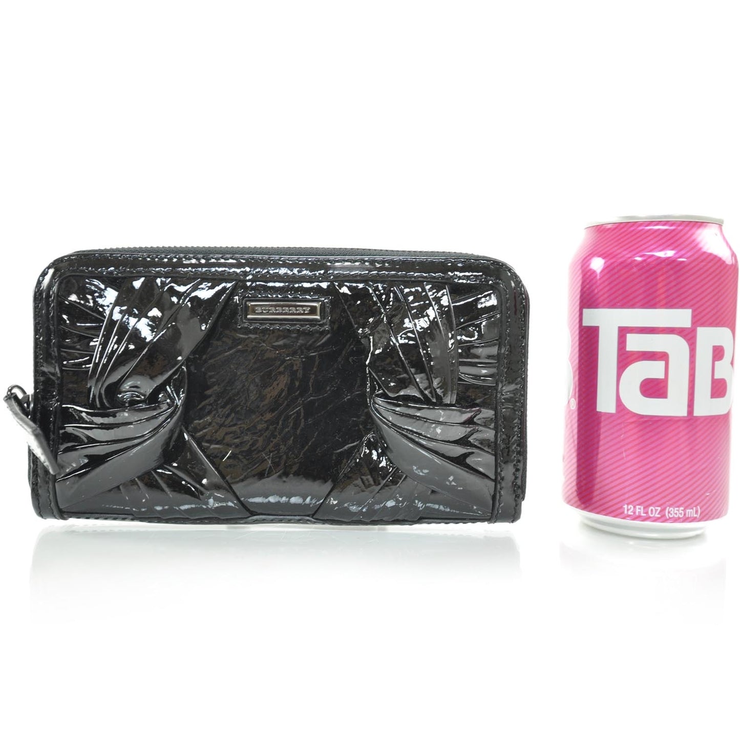 Patent Leather Knot Wallet Black