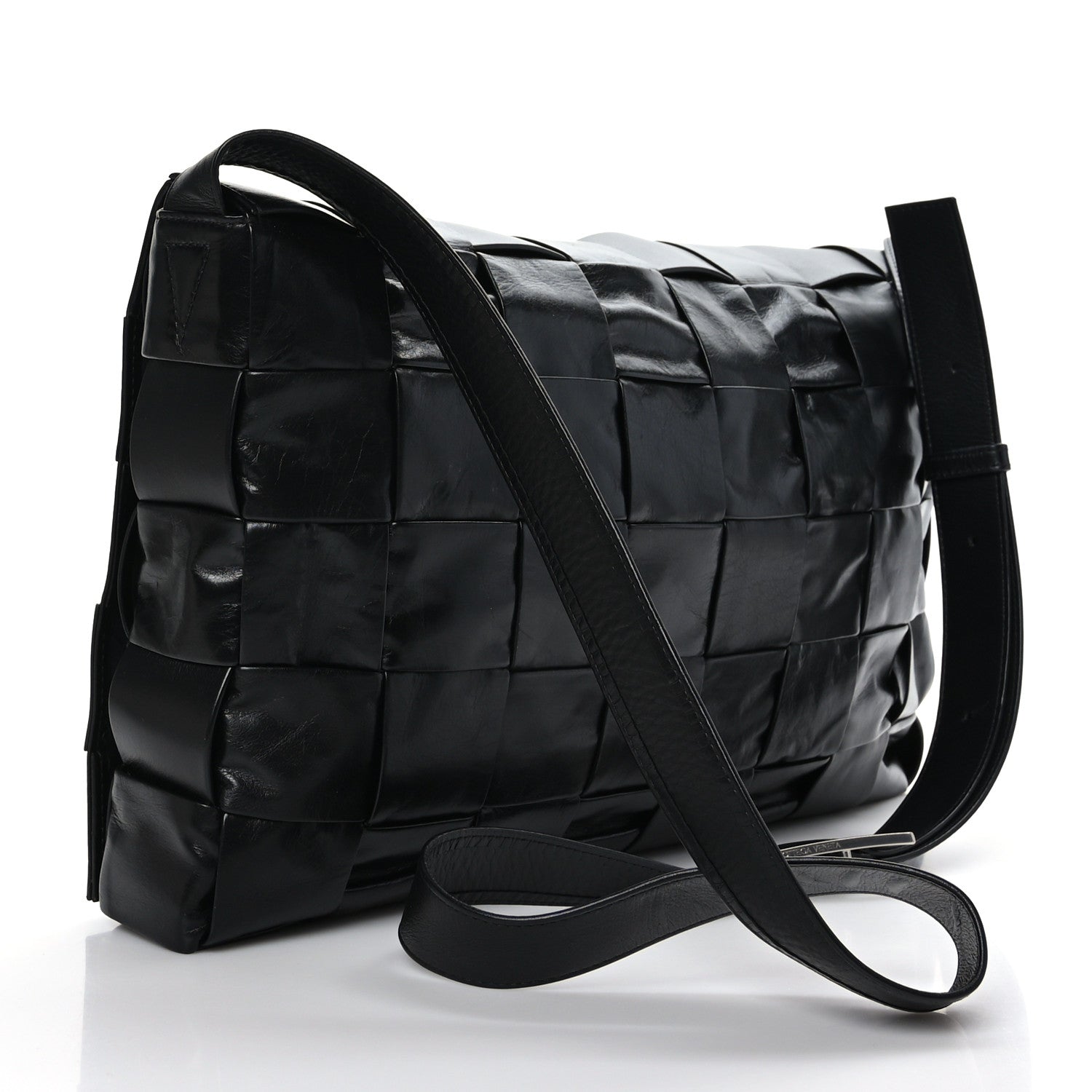Bottega Veneta Paper Calfskin Maxi Intreccio Large Cassette Crossbody Bag Black 4 of 8