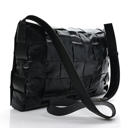 Bottega Veneta Paper Calfskin Maxi Intreccio Large Cassette Crossbody Bag Black 4 of 8