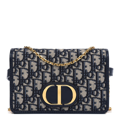 Christian Dior Oblique 30 Montaigne 2-In-1 Pouch Blue 1 of 4