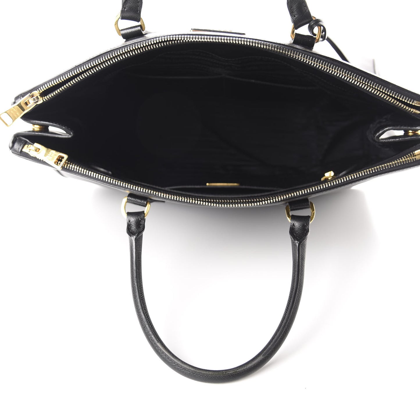 Saffiano Lux Extra Large Galleria Double Zip Tote Black