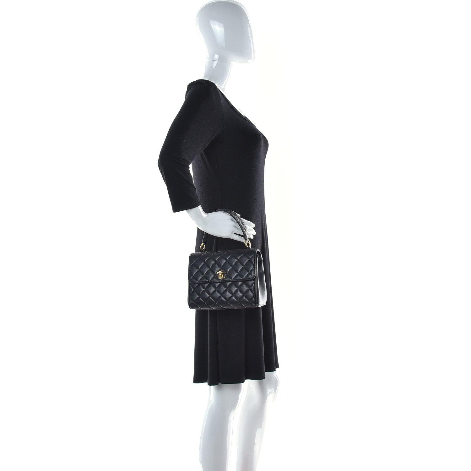 Chanel Lambskin Quilted Medium Kelly Flap Bag Black 2 of 10