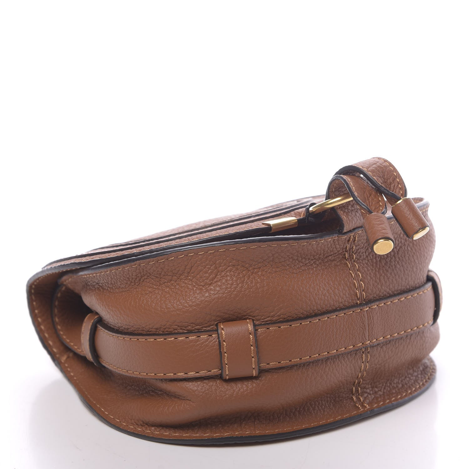 Chloe Calfskin Mini Marcie Round Crossbody Bag Tan 4 of 10