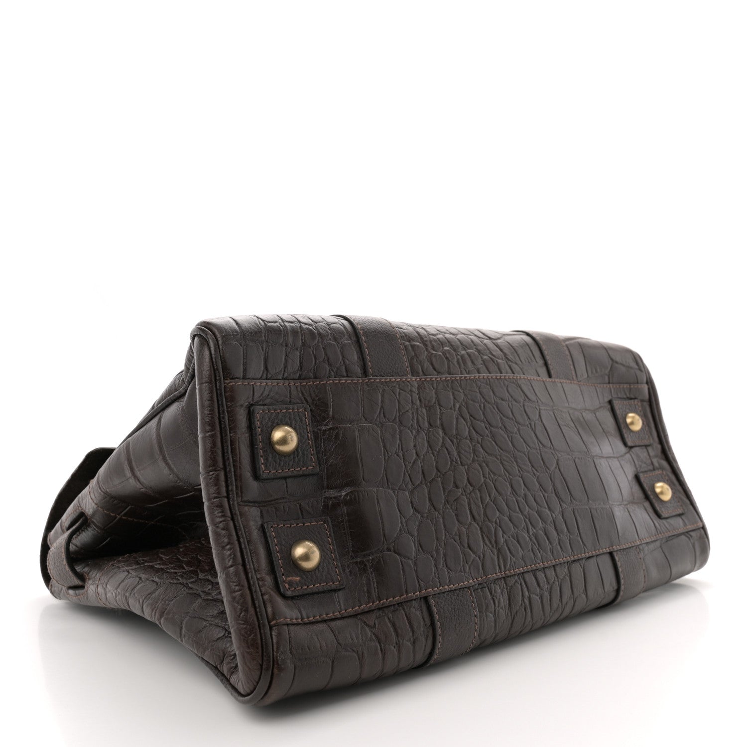 Mulberry Calfskin Crocodile Embossed Bayswater Brown 4 of 12