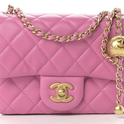 Chanel Lambskin Quilted Mini Pearl Crush Flap Pink 8 of 18
