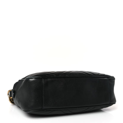 Gucci Calfskin Matelasse Medium GG Marmont Chain Shoulder Bag Black 4 of 9