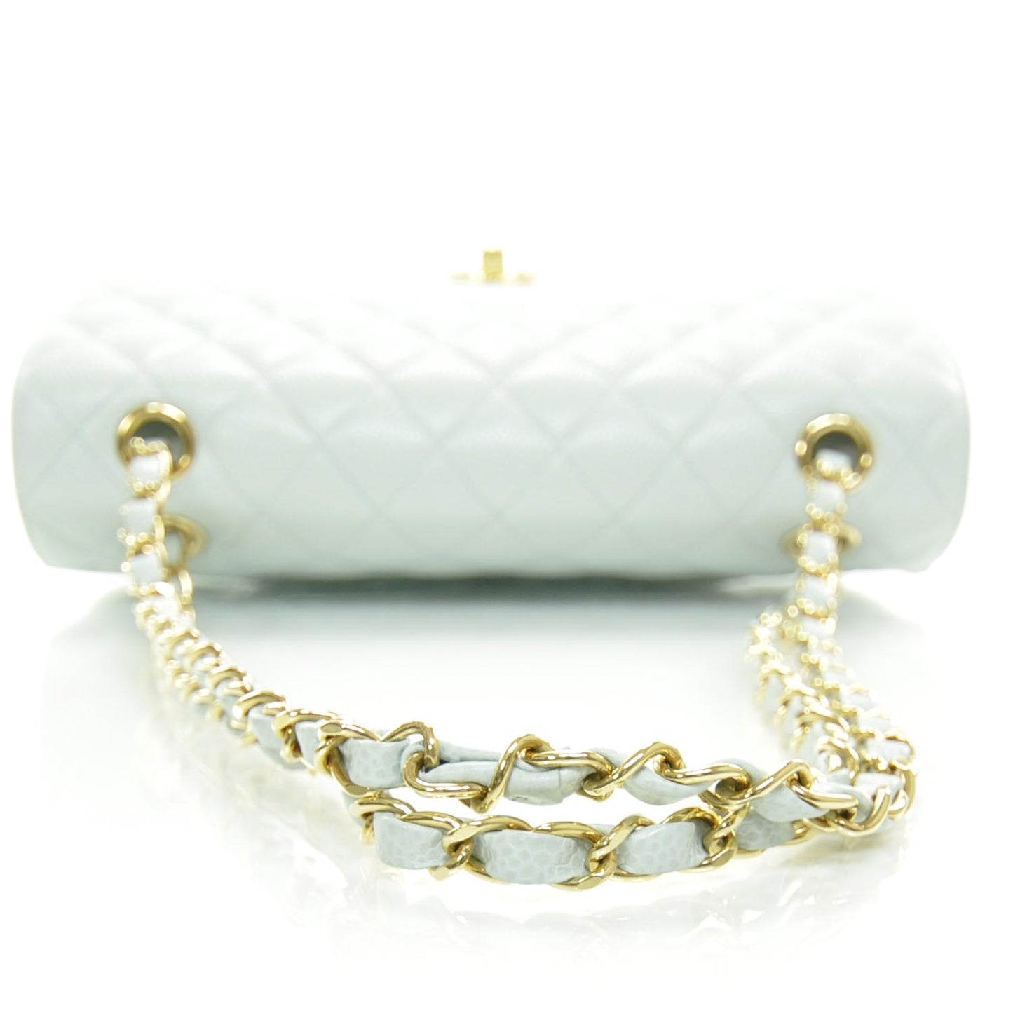 Caviar Medium Double Flap Light Blue