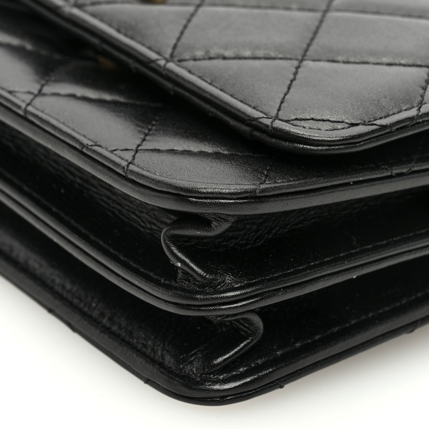 Calfskin Quilted Mini Maxi Pearls Wallet On Chain WOC Black