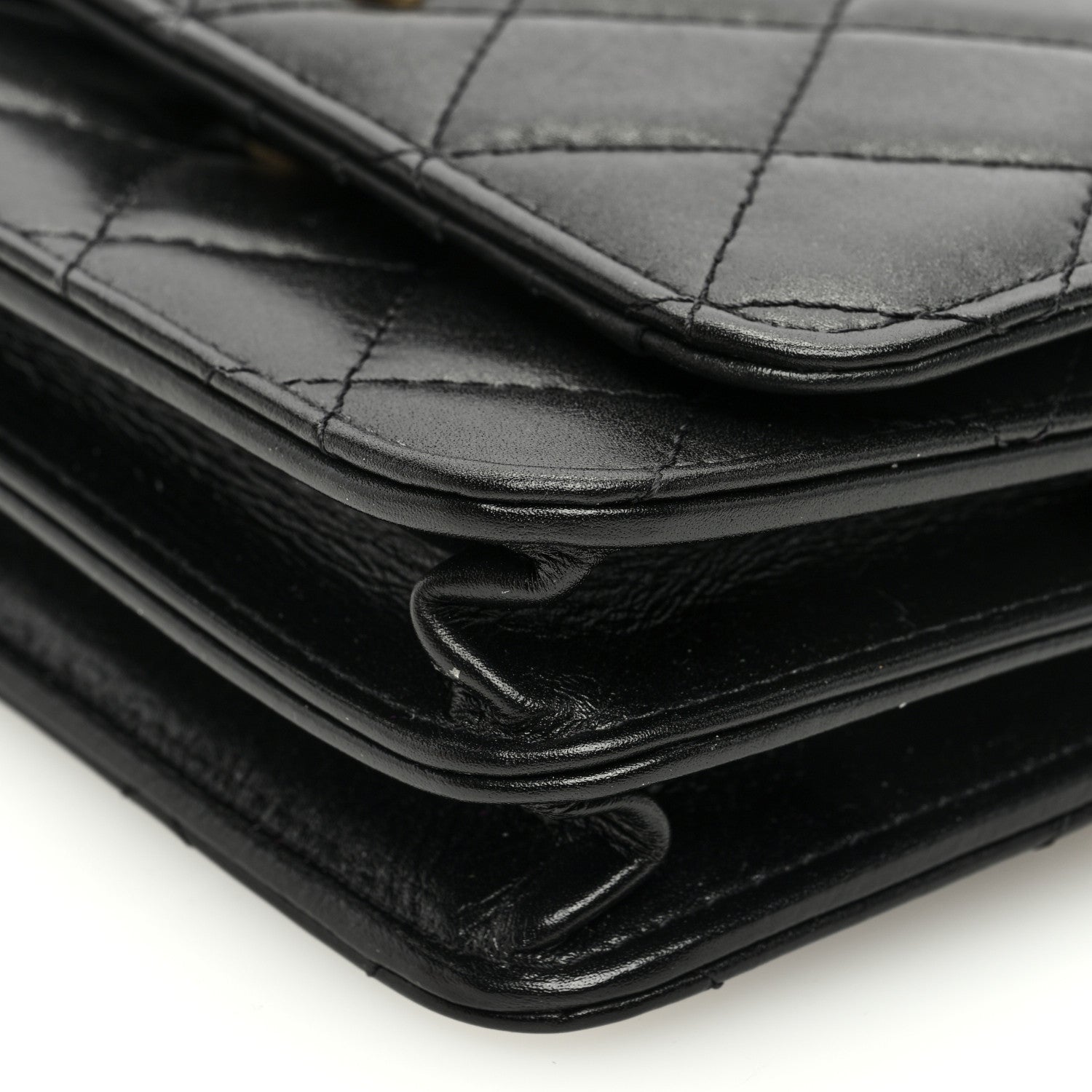 Chanel Calfskin Quilted Mini Maxi Pearls Wallet On Chain WOC Black 10 of 11