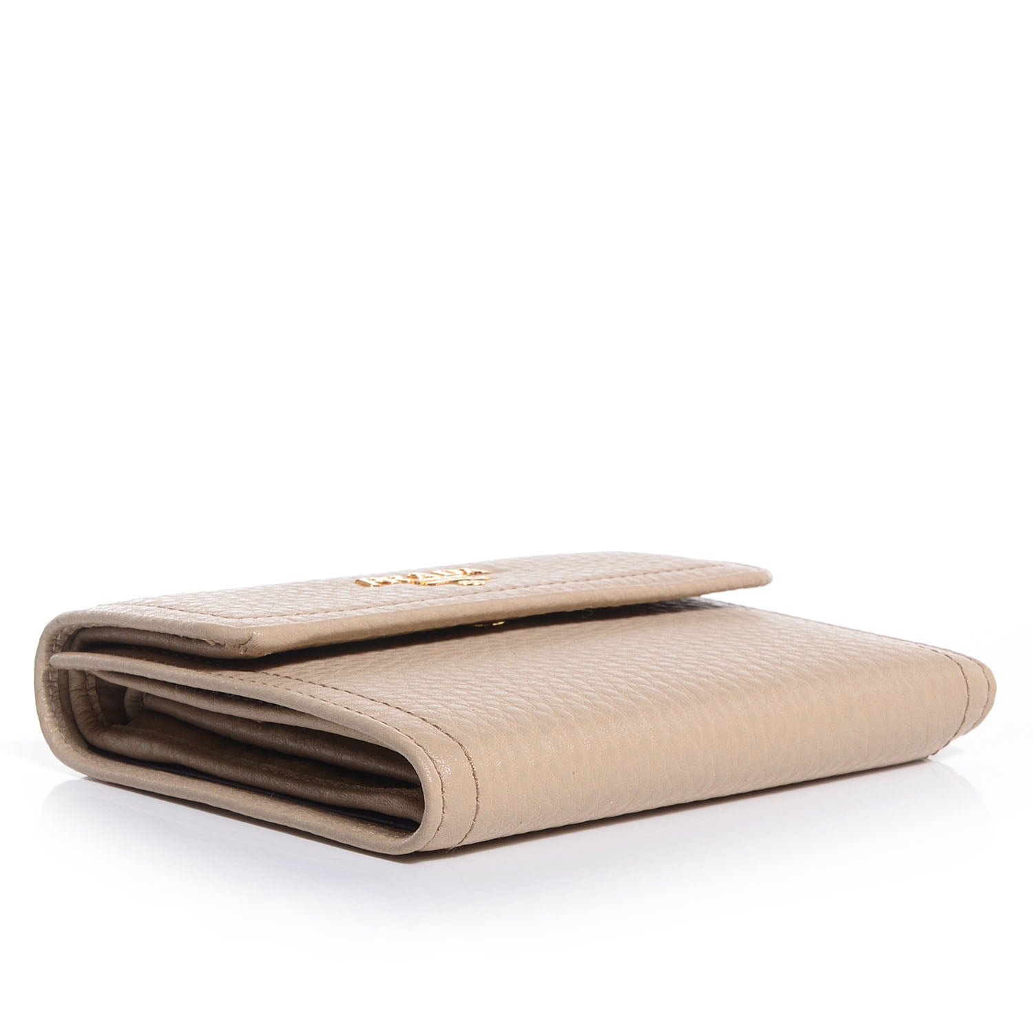 Prada Vitello Daino Compact Wallet Sabbia 4 of 11