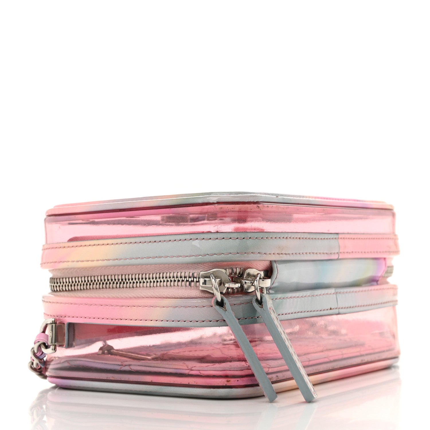 Chanel PVC Patent Calfskin Patent Lambskin Small CC Vanity Case Pink 16 of 31