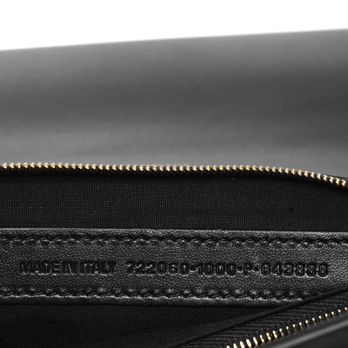 Smooth Calfskin Money Elongate Clutch Black