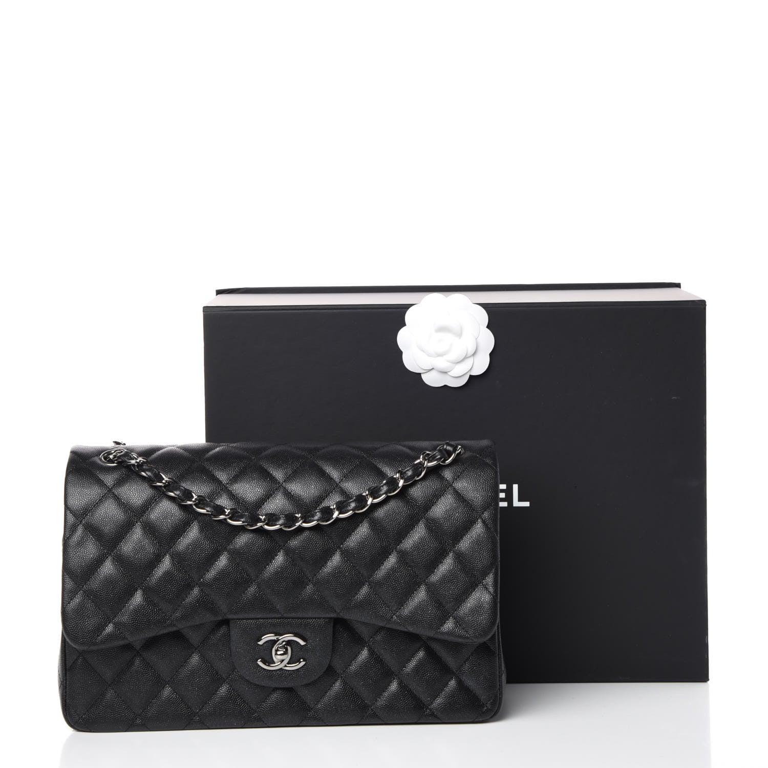 Chanel Iridescent Caviar Quilted Jumbo Double Flap Black 12 of 12
