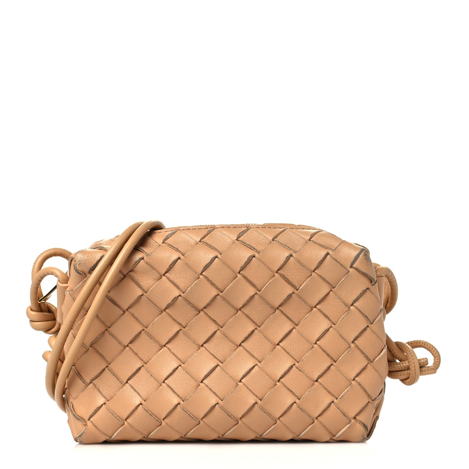 Bottega Veneta Nappa Calfskin Intrecciato Mini Loop Crossbody Almond 1 of 8