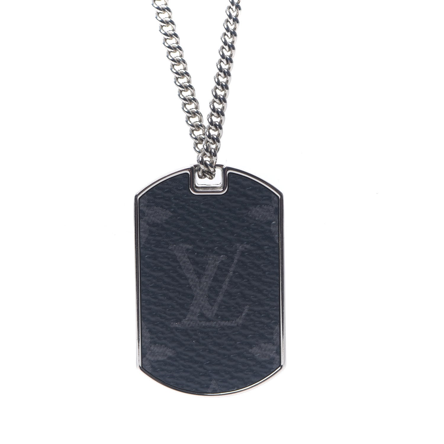 Louis Vuitton Monogram Eclipse Plate Necklace 580401 – FASHIONPHILE