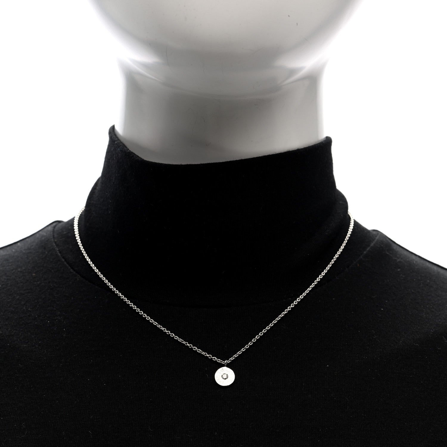 Tiffany 18K White Gold Diamond 1837 Circle Pendant Necklace 2 of 5