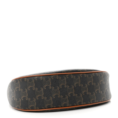 Celine Triomphe Canvas Calfskin Ava Shoulder Bag Tan 4 of 10