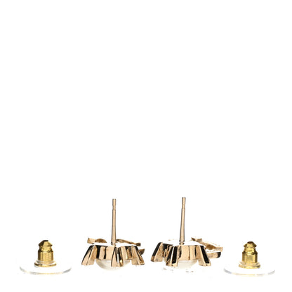 Chanel Crystal Pearl CC Drop Earrings Gold 3 of 5