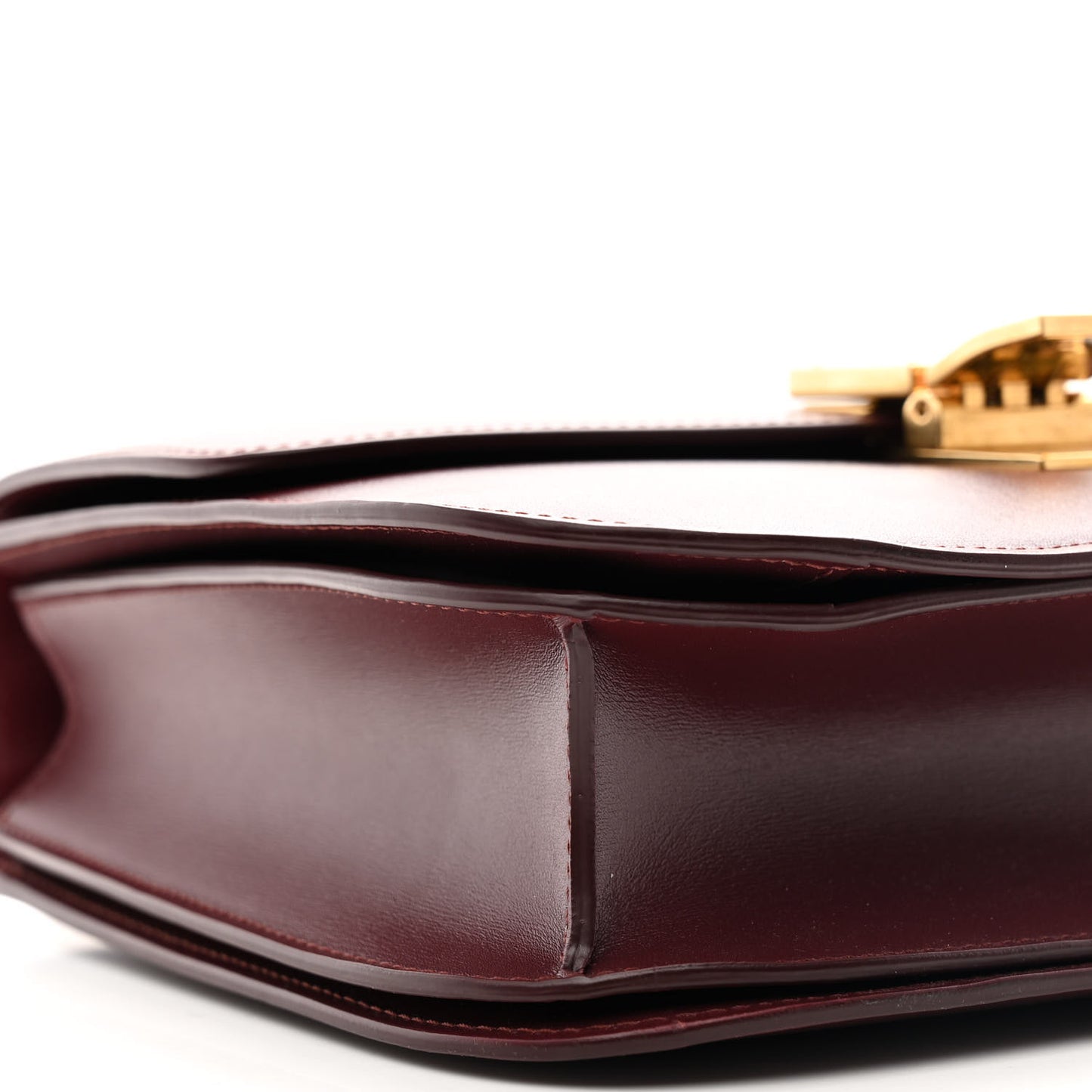 Box Calfskin Medium Classic Box Flap Bag Burgundy