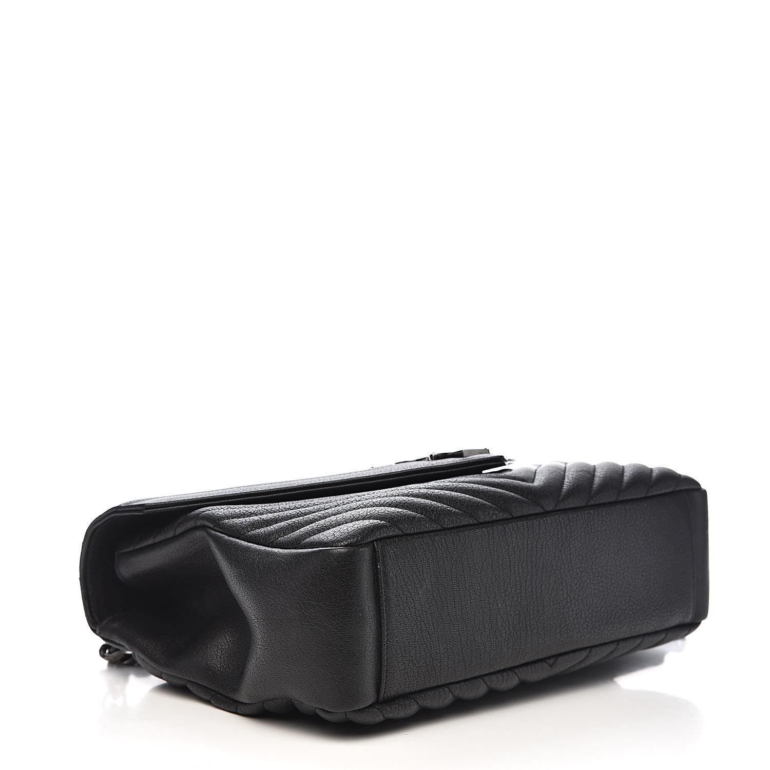 Saint Laurent Sheepskin Matelasse Chevron Monogram Large College Satchel Black 4 of 10