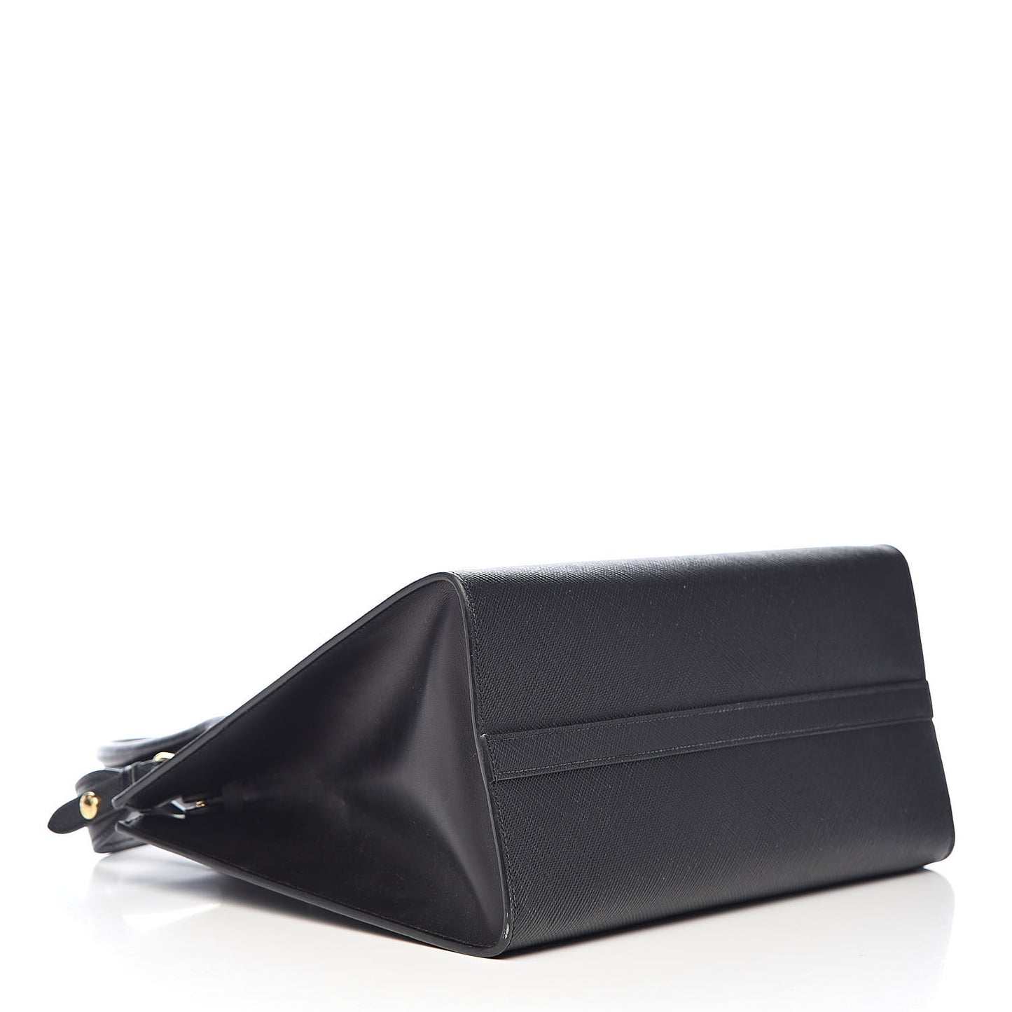 Saffiano Cuir Calfskin Medium Monochrome Top Handle Tote Black