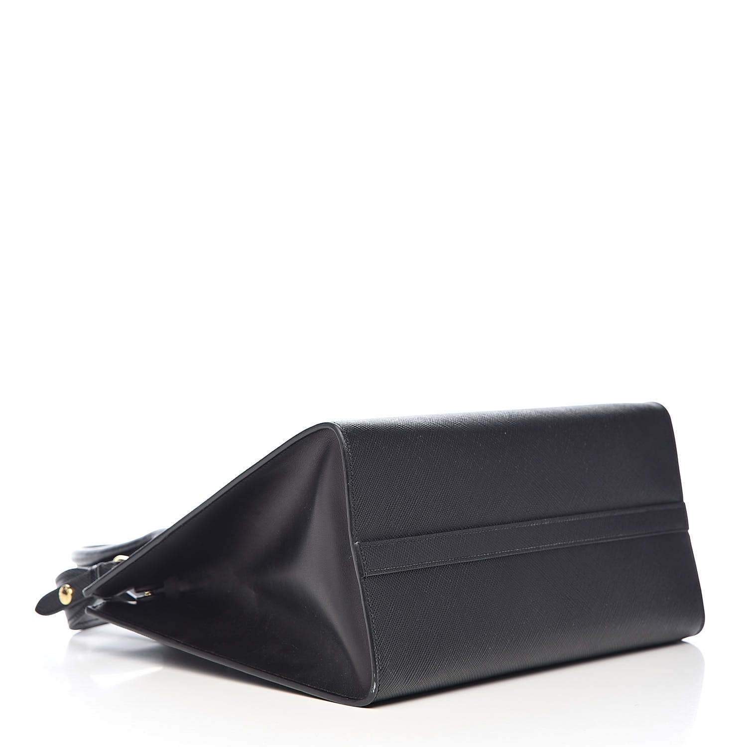 Prada Saffiano Cuir Calfskin Medium Monochrome Top Handle Tote Black 4 of 11