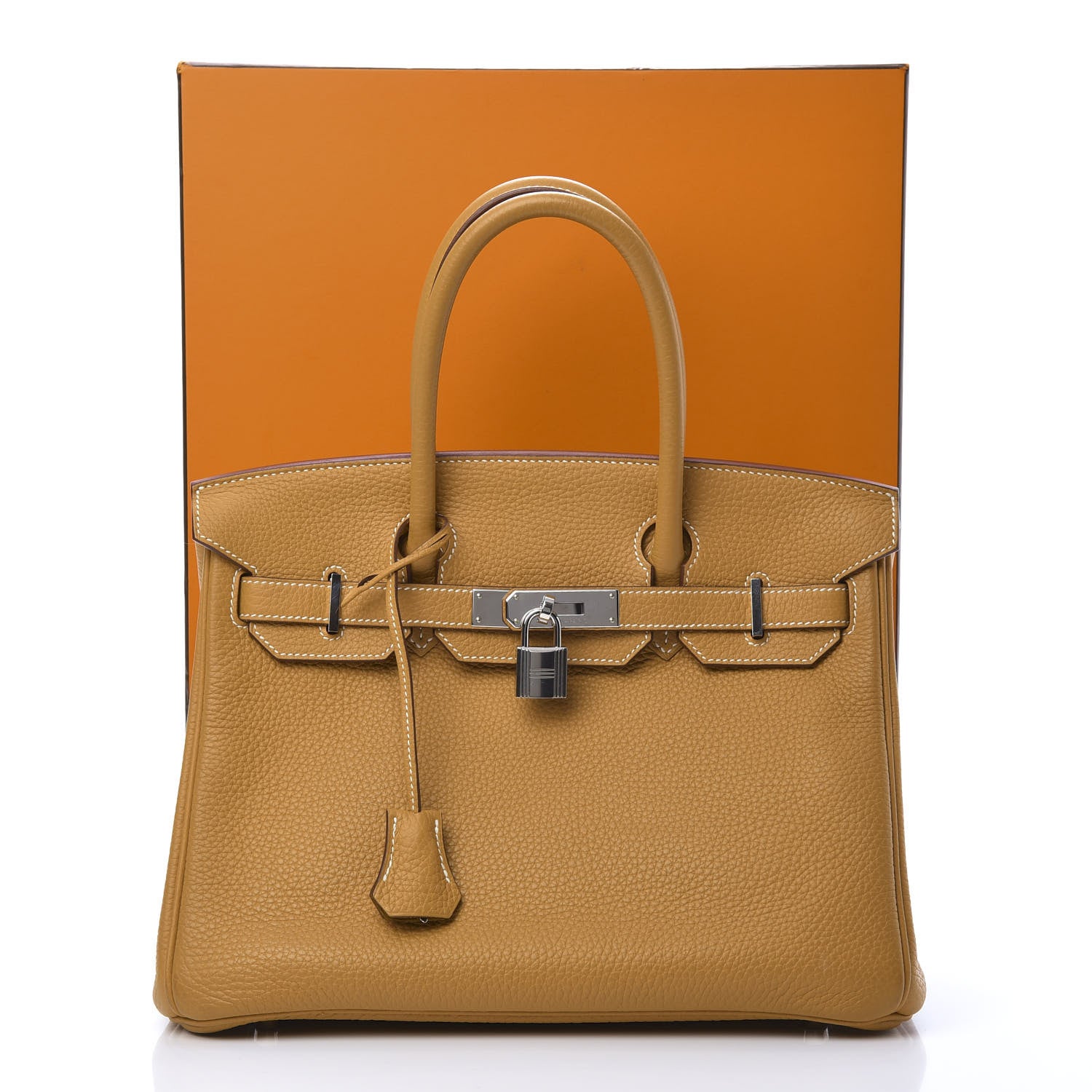 Hermes Taurillon Clemence Birkin 30 Natural Sable 14 of 14