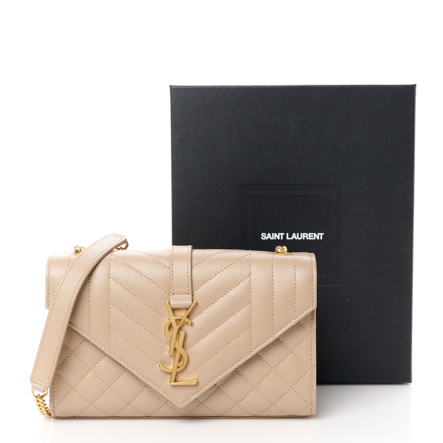 Saint Laurent Grain De Poudre Textured Mixed Matelasse Triquilt Small Monogram Satchel Dark Beige 11 of 11