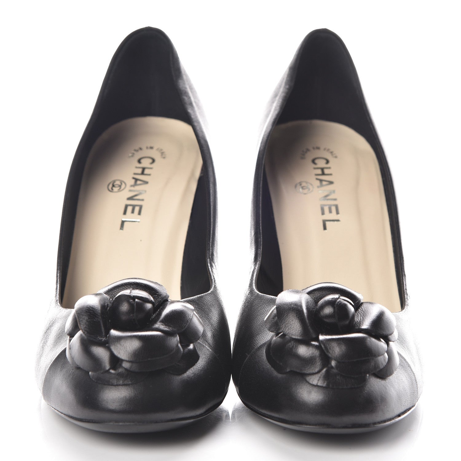 Chanel Lambskin Camellia Pumps 39.5 Black 2 of 15