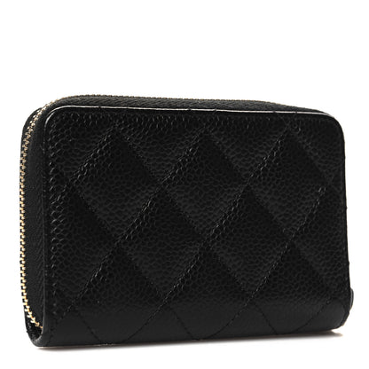 Chanel Caviar Quilted Zip Coin Purse Black 3 of 7