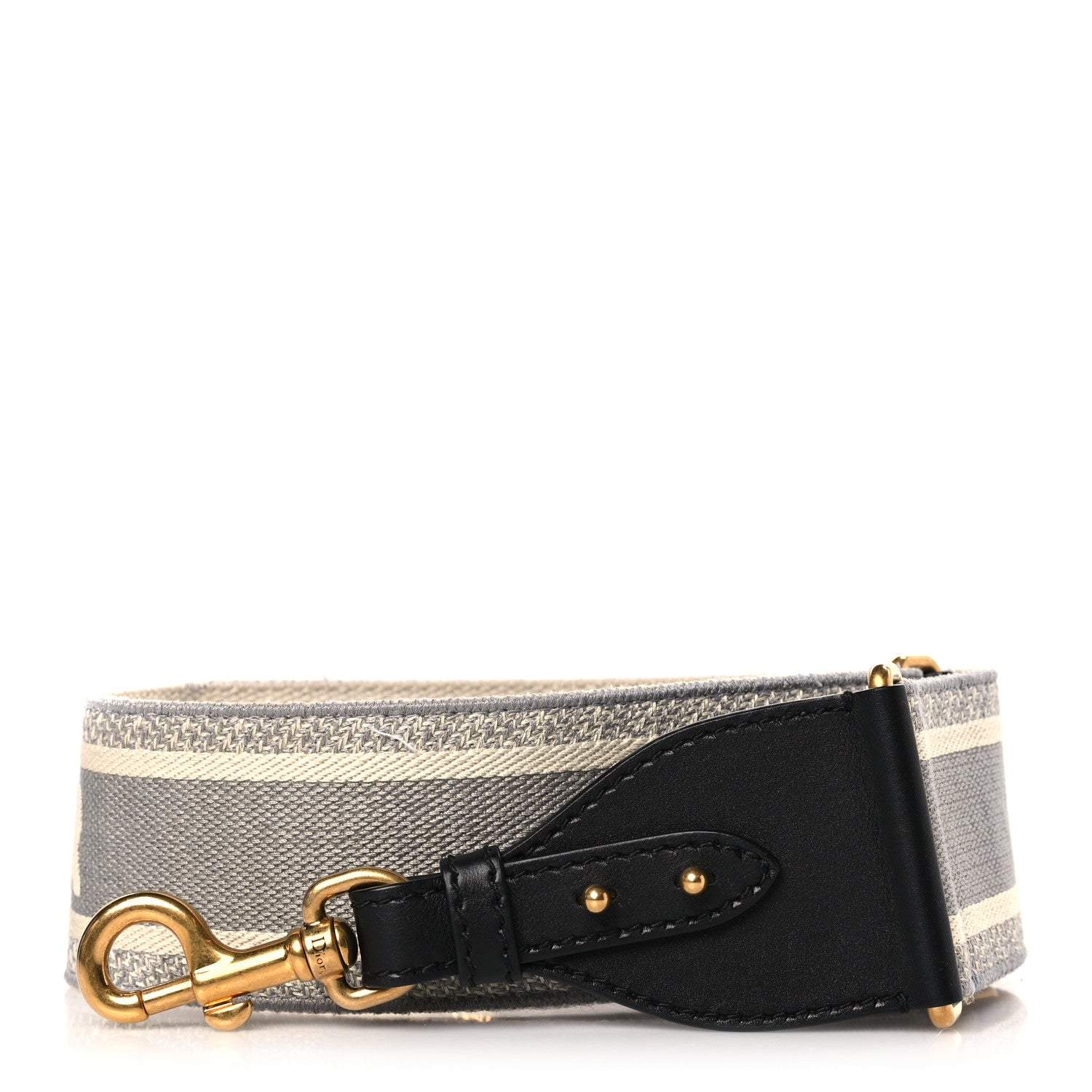 Christian Dior Canvas Embroidered Shoulder Strap Grey 1 of 5