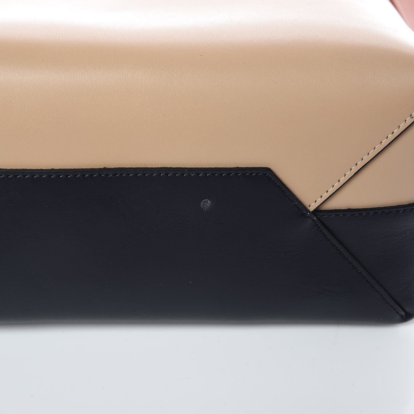 Shiny Smooth Calfskin Small Twisted Cabas Navy Beige