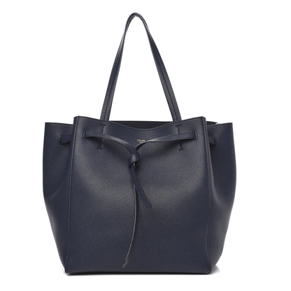 Celine Soft Grained Calfskin Small Belt Cabas Phantom Navy Blue 1 of 9