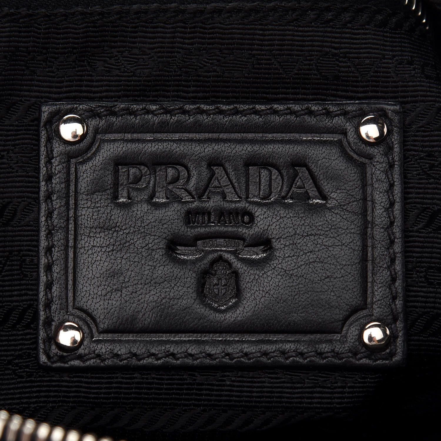Prada Soft Calfskin Pleated Hobo Black 6 of 9