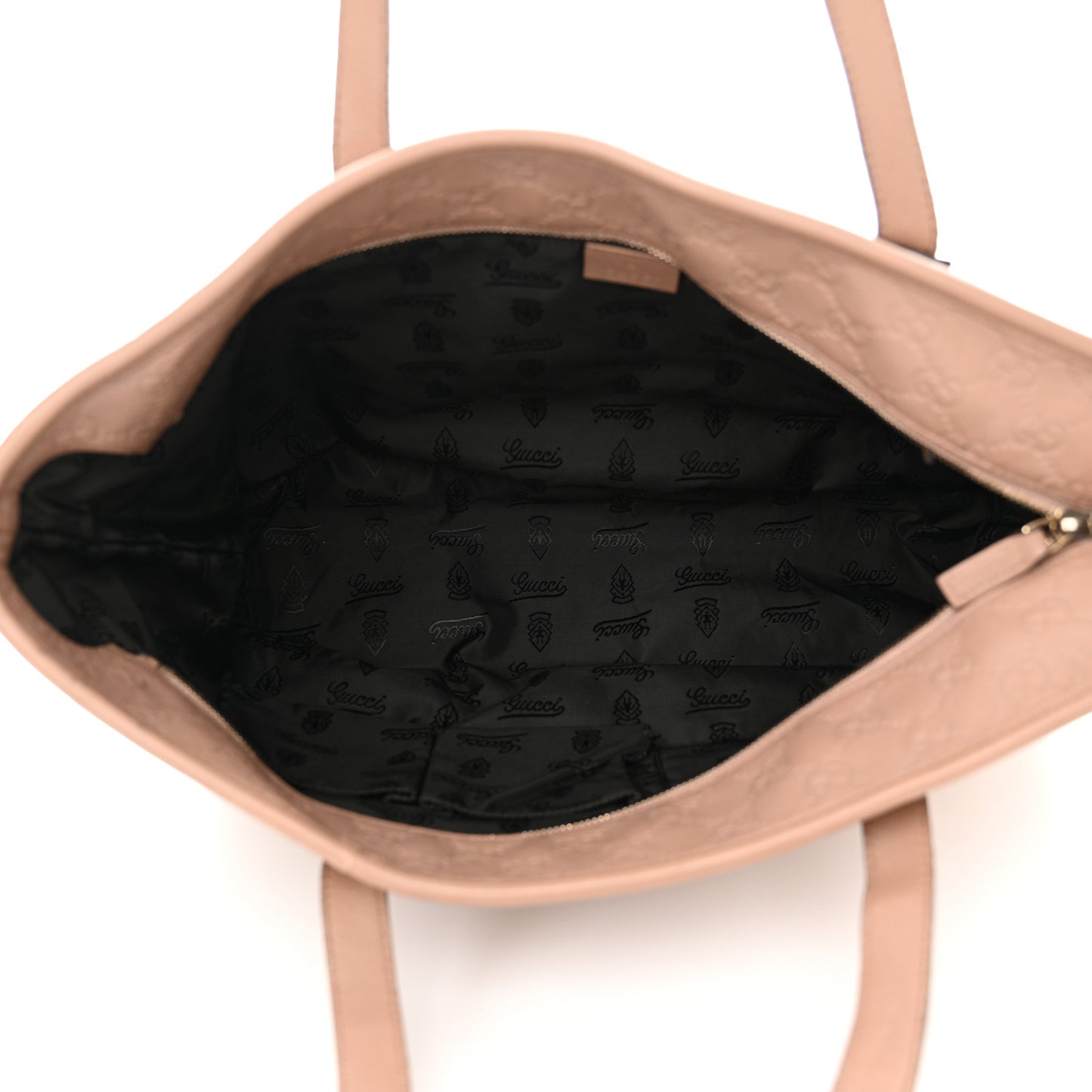Guccissima Medium Zippered Shopping Tote Rose Beige