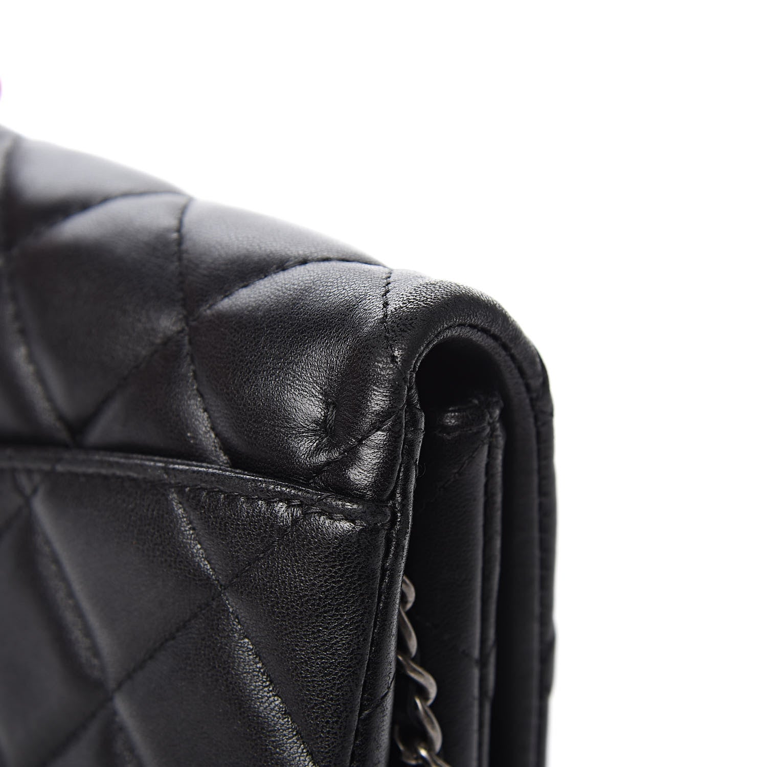 Chanel Lambskin Quilted Clutch With Chain Flap Black 13 of 13